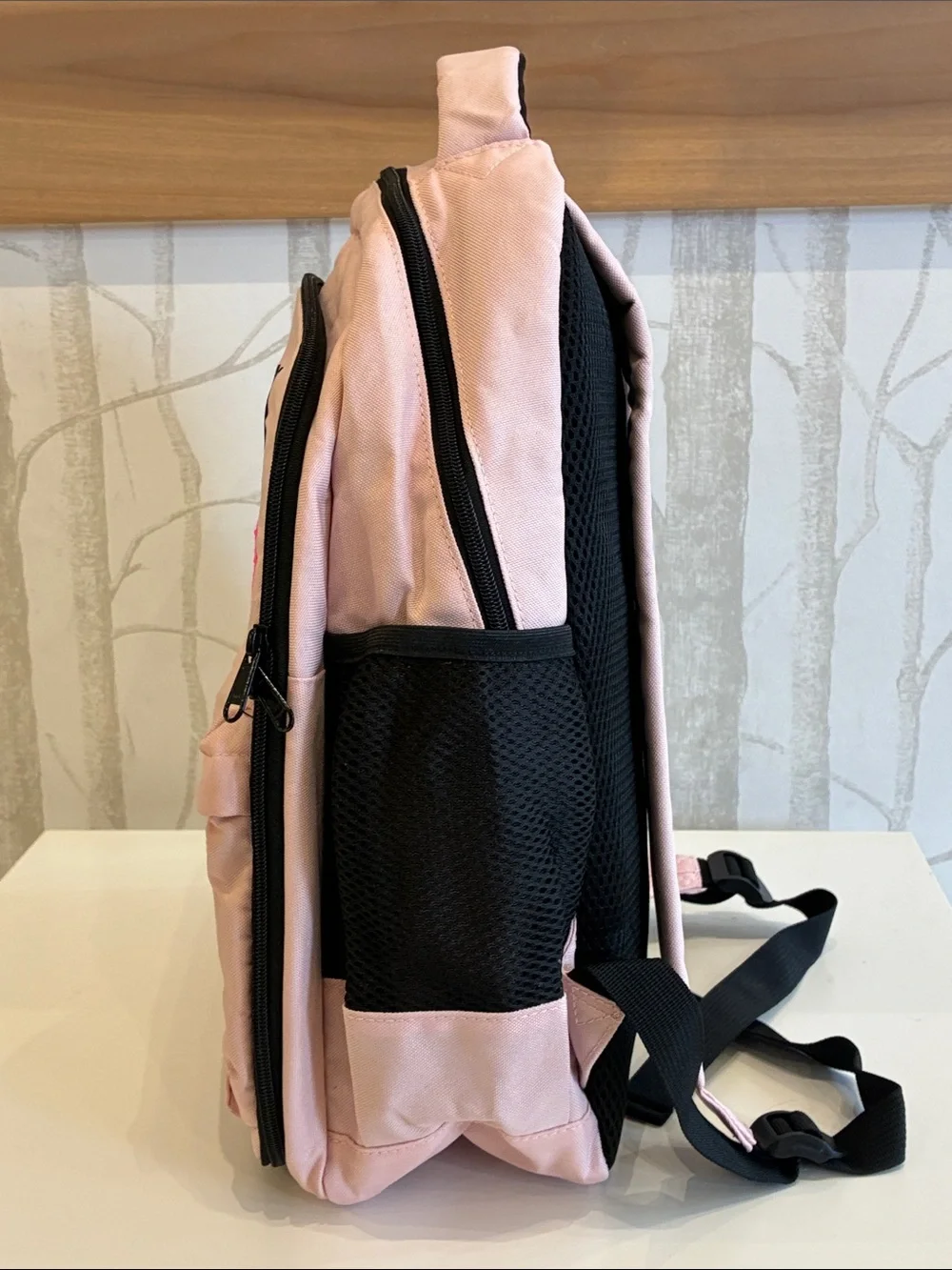 Personalized Pink Kids Backpack with Patch Details